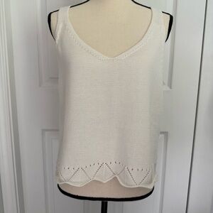 Wallflower White knit Crop Tank Top plus size  1x 100% polyester